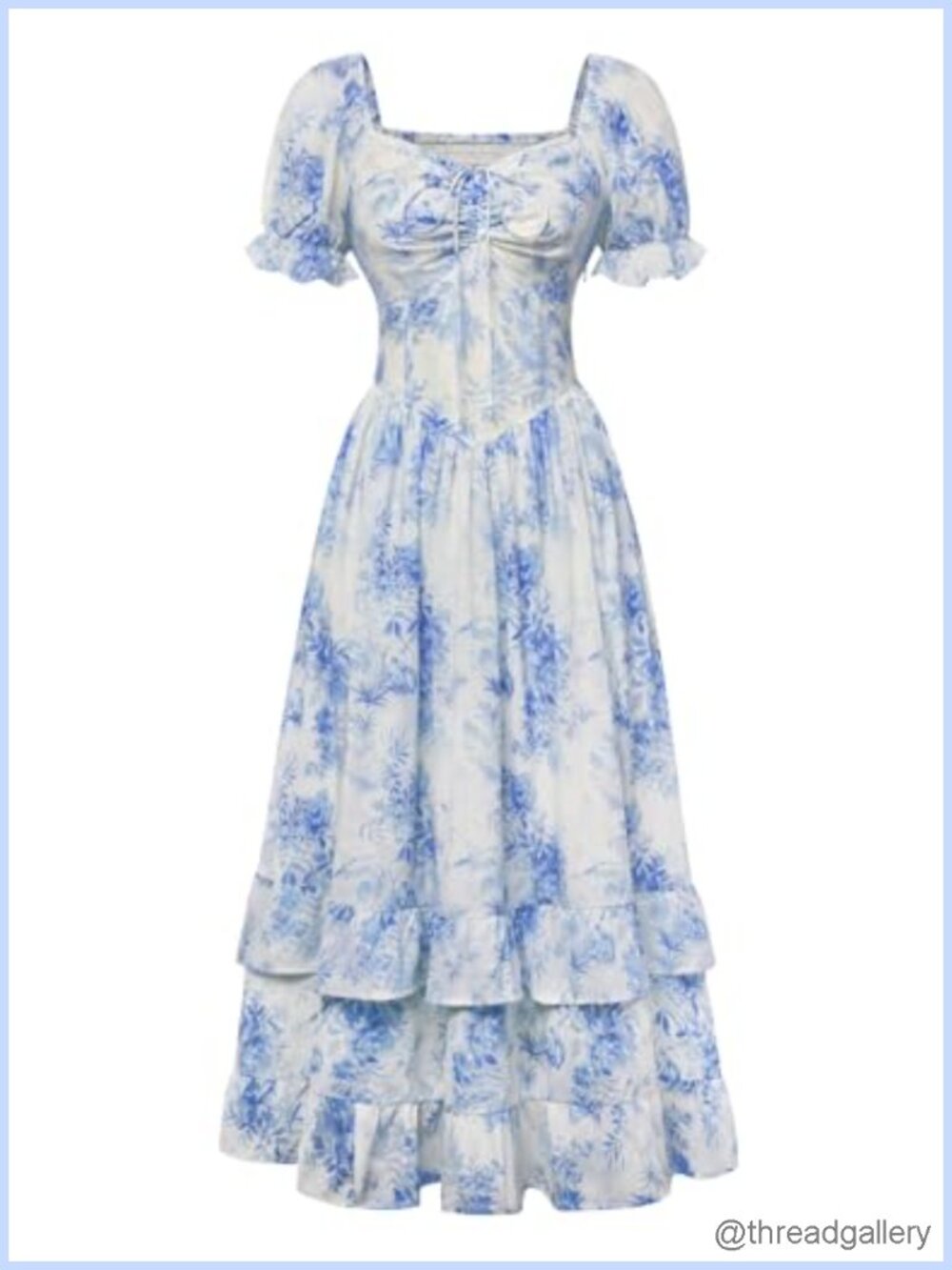 Scarlet Darkness Floral Maxi Dress Puff Sleeve Corset Tea Party